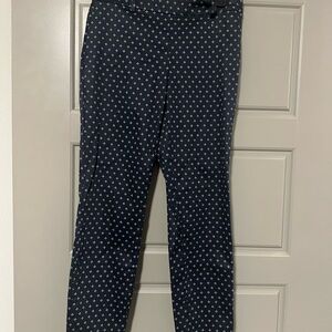 H&M dark blue dress pants with White Geometric Design